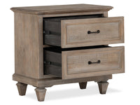 Magnussen Home Lancaster Dovetail Grey Queen Panel Bed With Nighstand