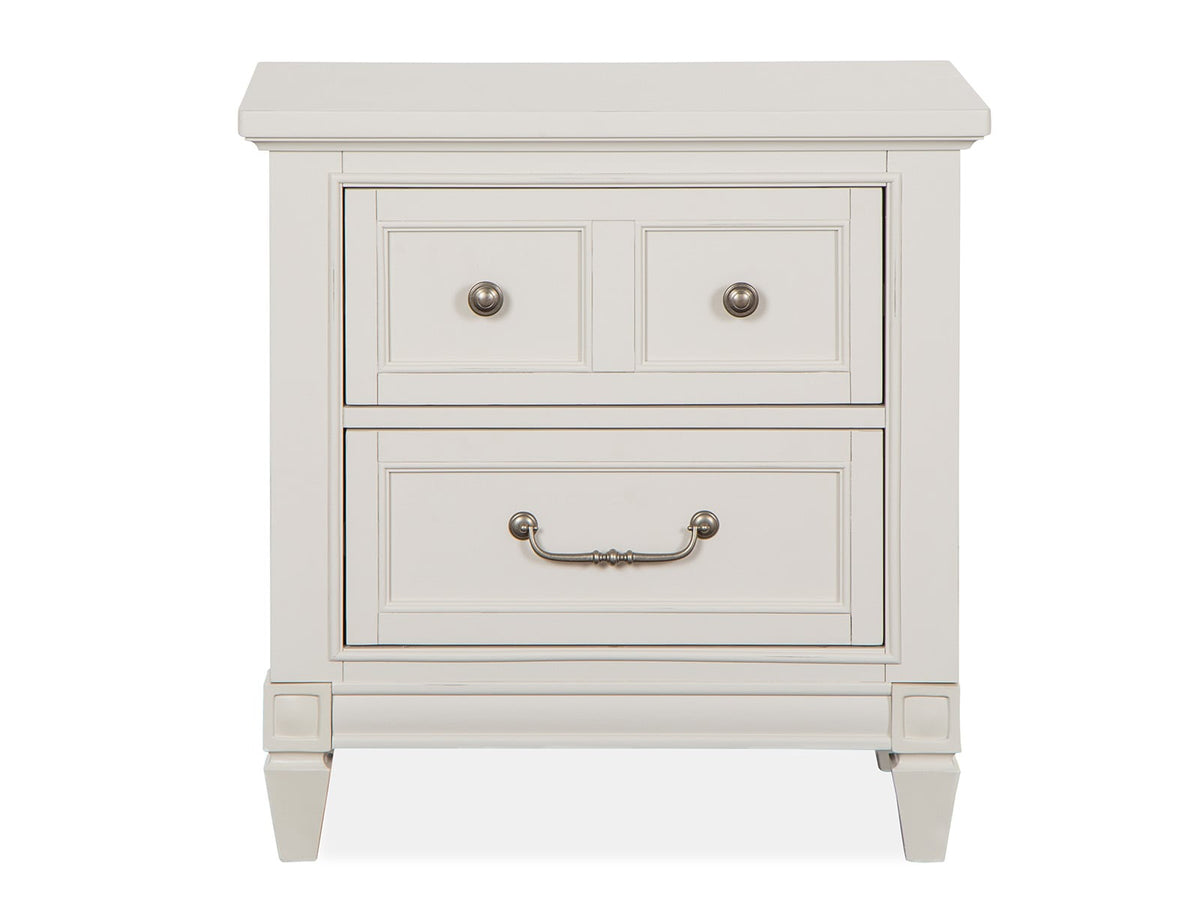 Magnussen Home Willowbrook Egg Shell White California King Panel Bed With 2 Nightstands