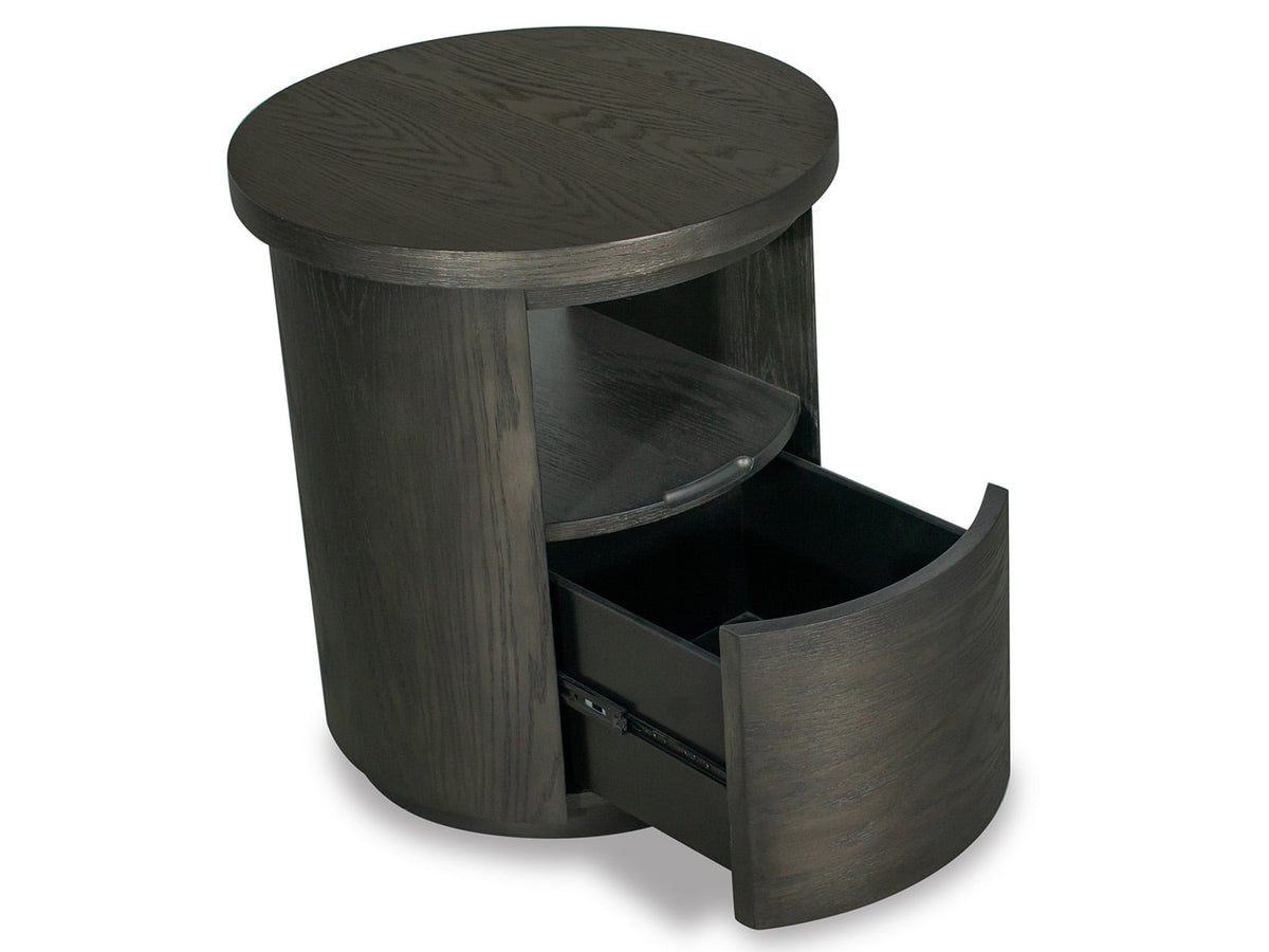 Magnussen Home Bosley Coffee Bean Round Cocktail Table With 2 Round End Table