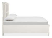 Magnussen Home Willowbrook Egg Shell White California King Panel Storage Bed With Open Nightstand