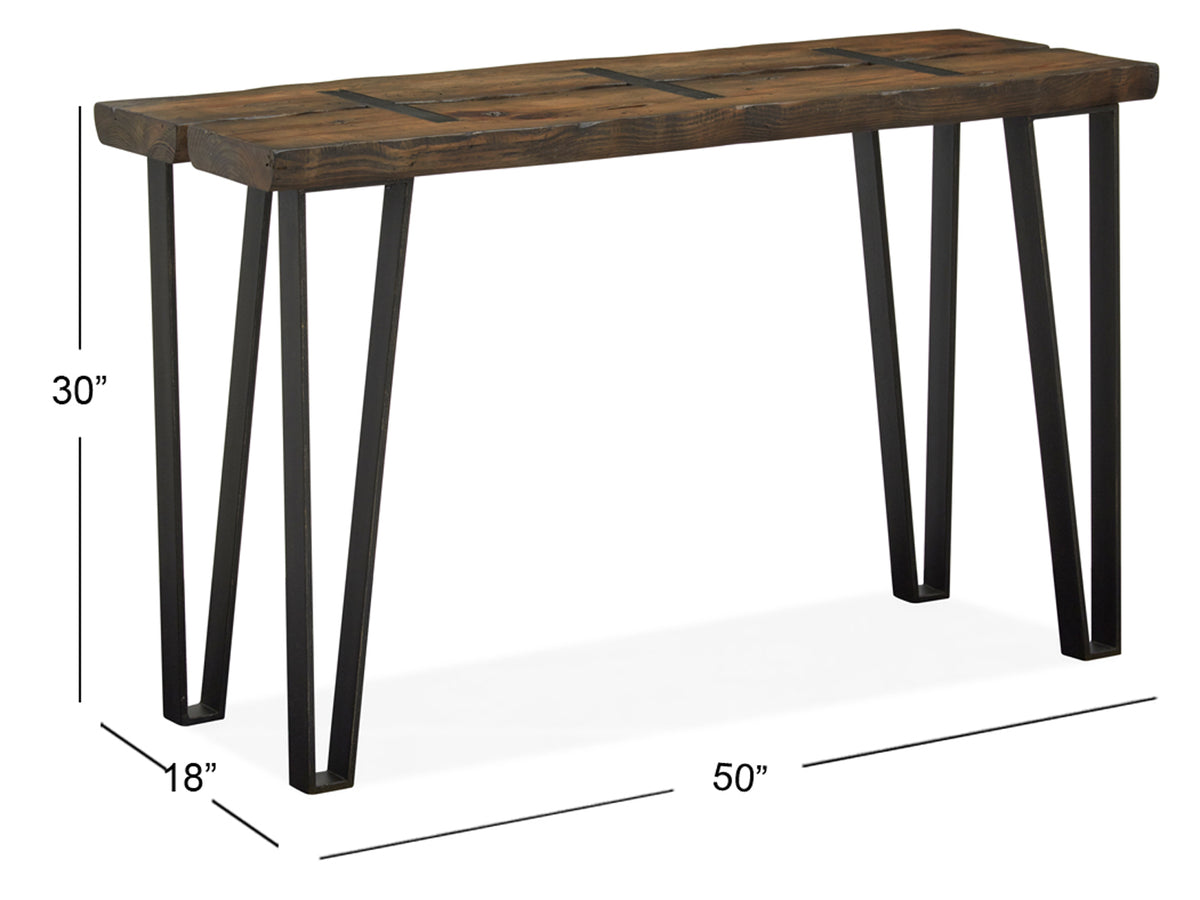 Magnussen Home Dartmouth Sawmill And Galvanized Steel Rectangular Sofa Table