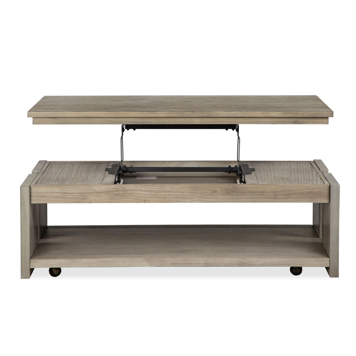 Magnussen Home Conrad Stone Harbor Grey Rectangular Lift Top Storage Cocktail Table With Casters