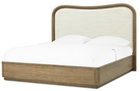 Pulaski Leeza Brown King Upholstered Panel Bed With 2 Accent Nightstands