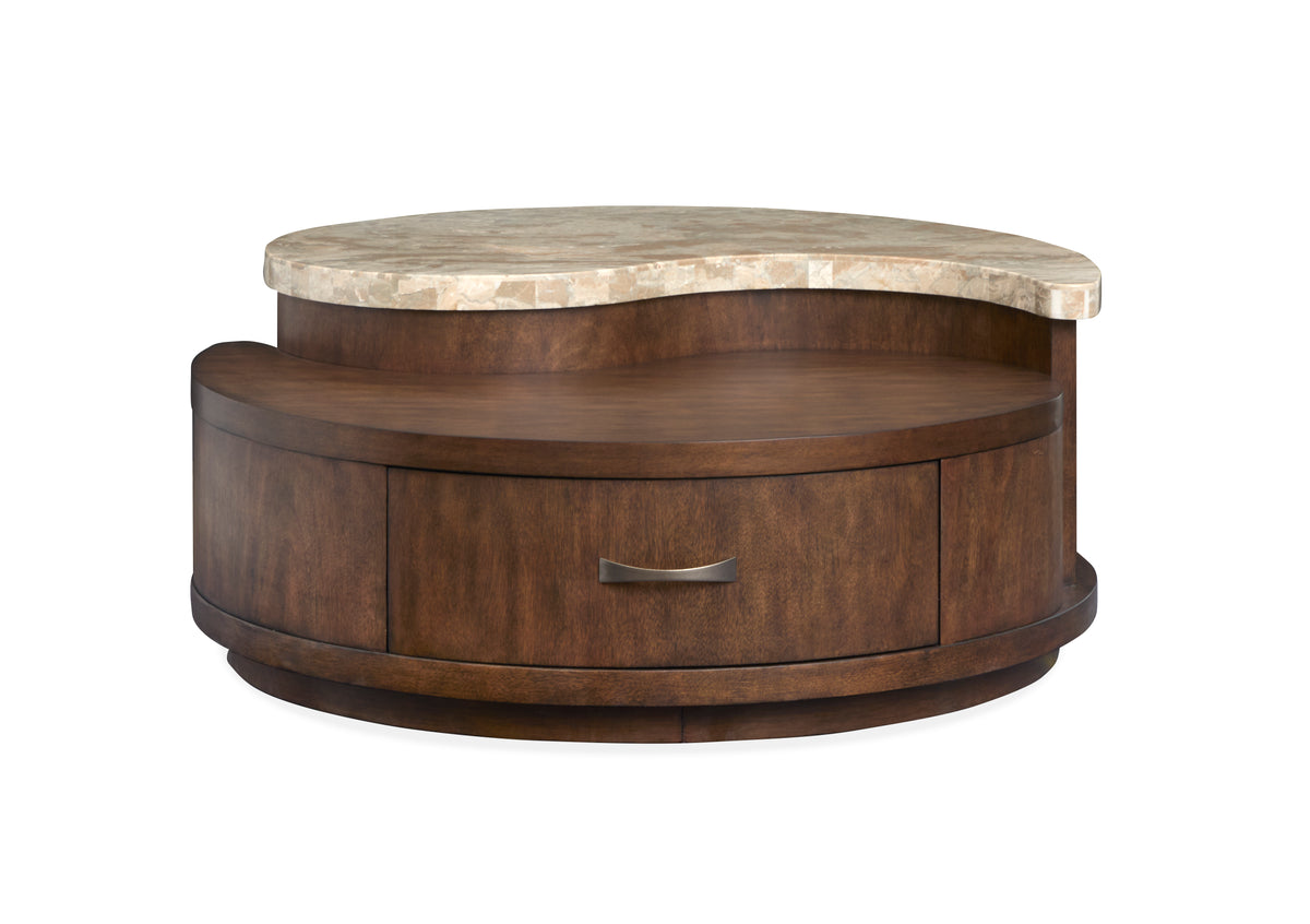 Magnussen Home Mcpherson Burnt Umber Round Cocktail Table With Casters