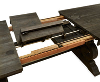 Magnussen Home Bellamy Peppercorn Extendable Rectangular Dining Table With 2 Side Chairs 2 Host Chairs Bench And Buffet