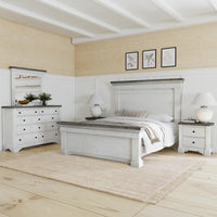 Samuel Lawrence Valley Ridge Distressed White 2 Drawer Nightstand