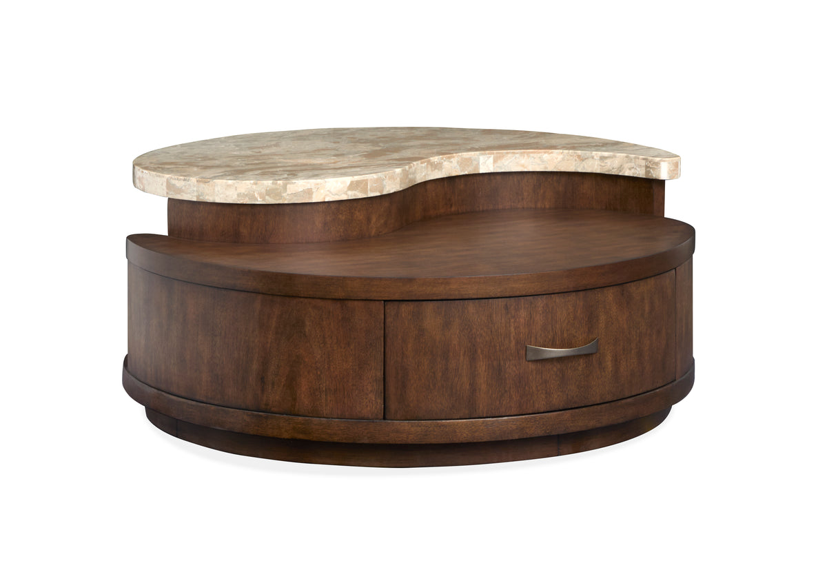 Magnussen Home Mcpherson Burnt Umber Round Cocktail Table With Casters