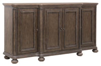 Pulaski Saddle Creek Timber Brown Extendable Leg Dining Table With 6 Upholstered Arm Chairs And Server