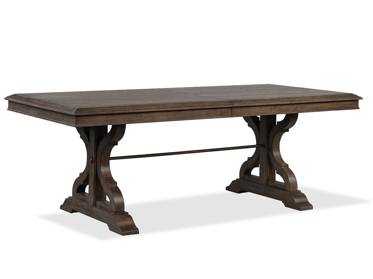 Magnussen Home Jubilee Brown Extendable Trestle Dining Table With 6 Arm Chairs