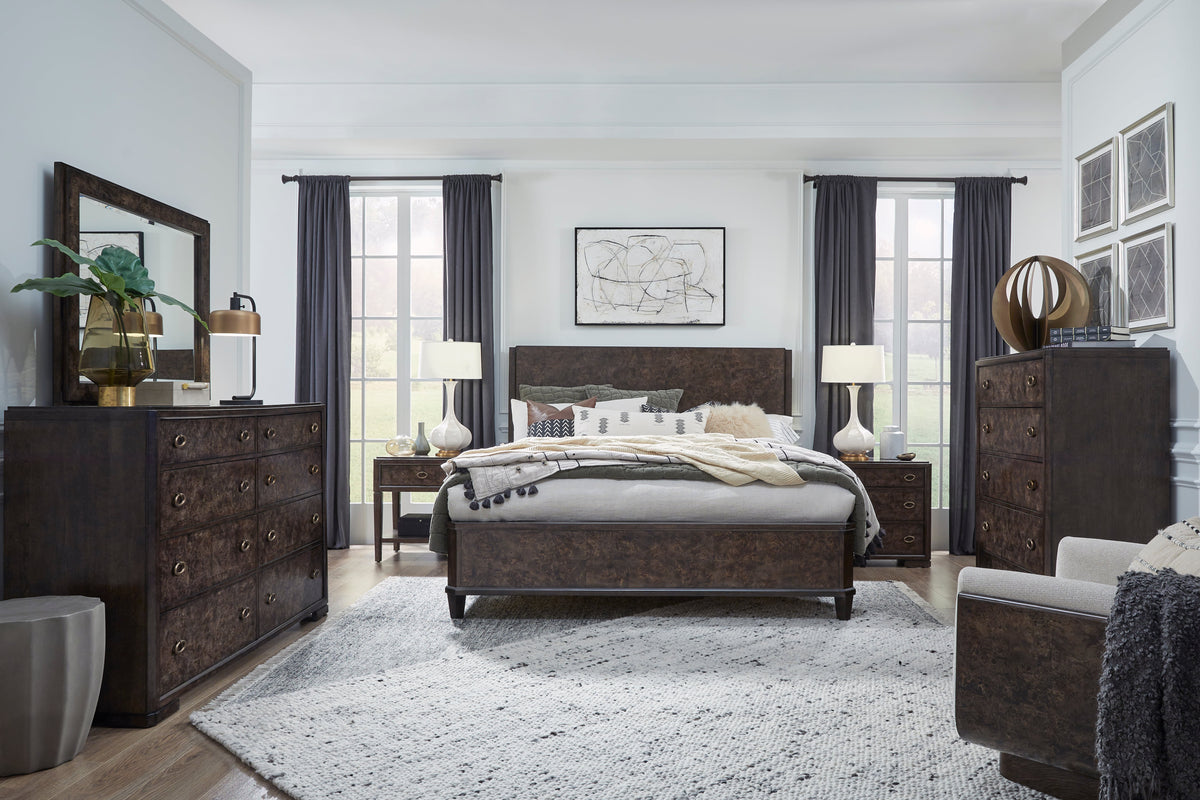 Magnussen Home Rowan Espresso Queen Panel Bed With 2 Door Nightstands