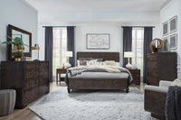 Magnussen Home Rowan Espresso Queen Panel Bed With 2 Door Nightstands