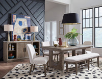 Magnussen Home Westbourne Dark Umber Extendable Trestle Dining Table With 6 Side Chairs