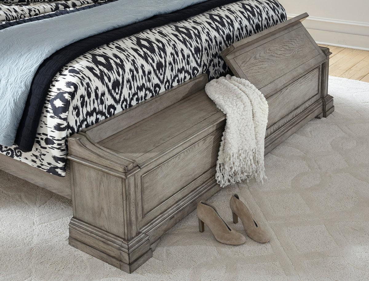 Pulaski Madison Ridge Heritage Taupe King Storage Bed With Nightstand