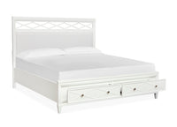 Magnussen Home Springhouse Whisper White King Upholstered Panel Storage Bed