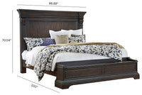 Pulaski Caldwell Smoked Molasses King Storage Bed With 2 Nightstands