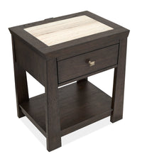Magnussen Home Tauren Coffee Bean Queen Panel Bed With Open Nightstand