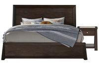 Magnussen Home Tauren Coffee Bean Queen Panel Bed With Open Nightstand