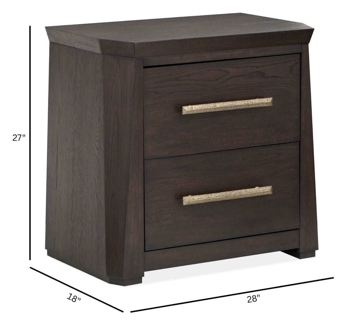 Magnussen Home Tauren Coffee Bean King Panel Bed With 2 Nightstands