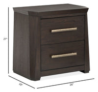 Magnussen Home Tauren Coffee Bean Queen Panel Bed With Nightstand
