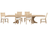 Magnussen Home Somerset Butternut Extendable Trestle Dining Table With 6 Side Chairs