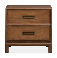 Magnussen Home Ridgefield Russet Queen Panel Storage Bed With Nightstand