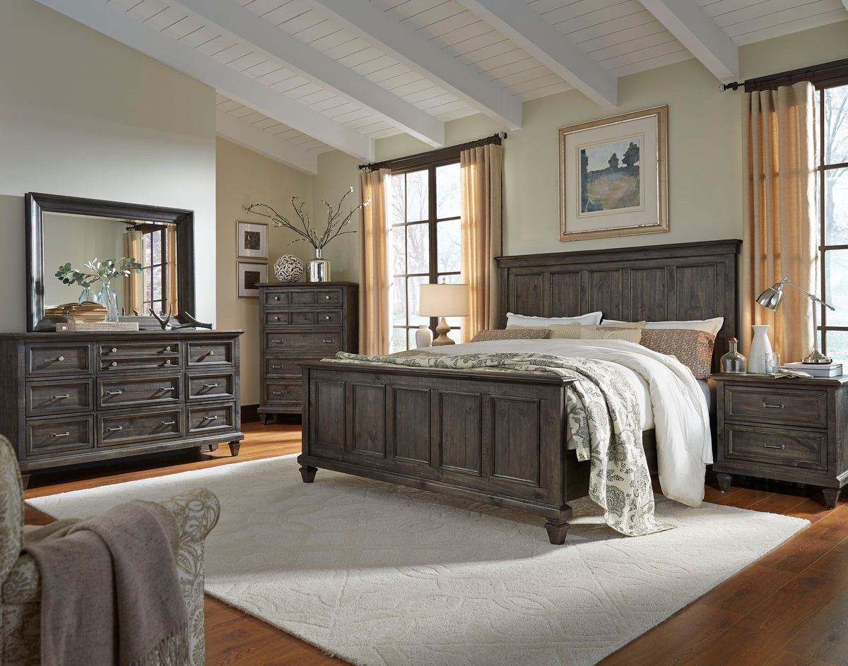 Magnussen Home Calistoga Weathered Charcoal Queen Panel Bed