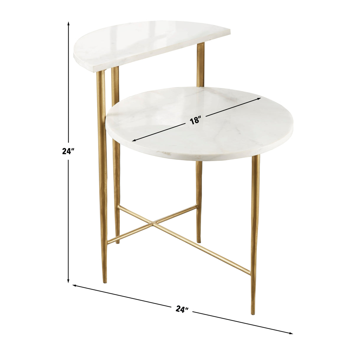 Patna White Marble Top Side