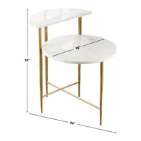 Patna White Marble Top Side