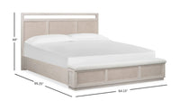 Magnussen Home Cypress Point Sand Dollar Queen Panel Storage Bench Bed With 2 Nightstands