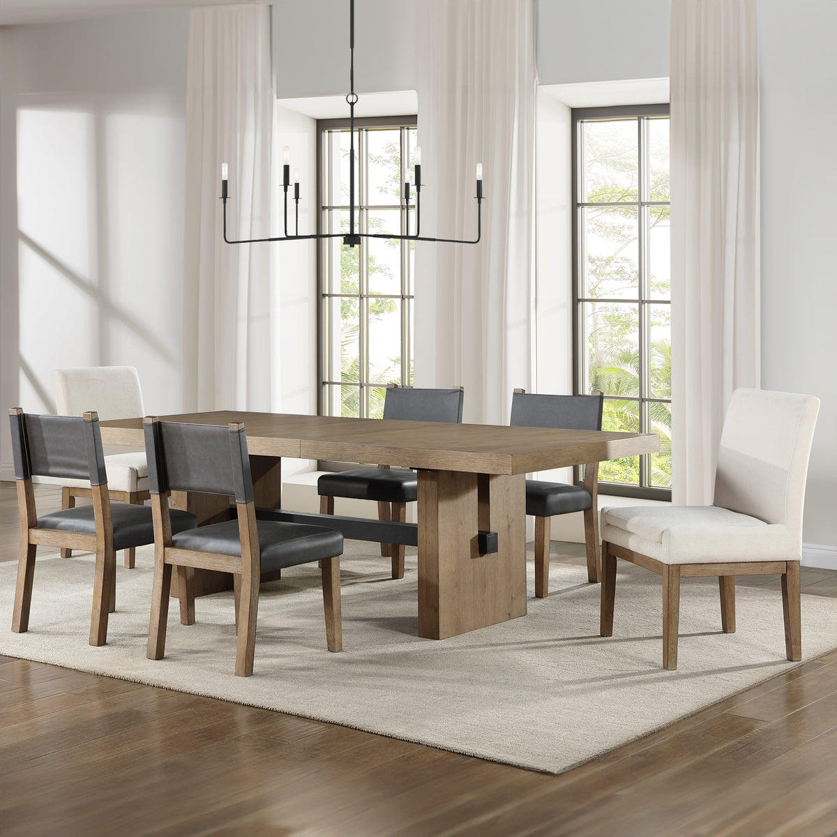 Aubrey Brown 7pc w/ Uph Chair