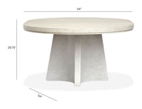 Magnussen Home Lorelei Misty Cloud Extendable 54" Round Dining Table With 2 Side Chairs And 2 Host Chairs