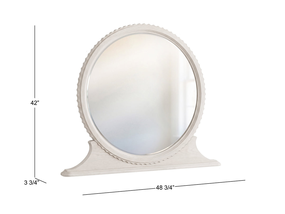 Pulaski Vivienne Whisper White Round Mirror