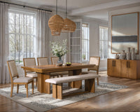 Magnussen Home Marcel Harvest Brown Extendable Trestle Dining Table With 8 Side Chairs