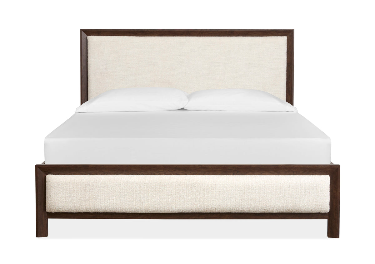 Magnussen Home Llewellyn Columbian Walnut King Upholstered Panel Bed