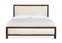 Magnussen Home Llewellyn Columbian Walnut King Upholstered Panel Bed