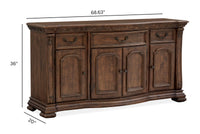 Magnussen Home Durango Willadeene Brown Extendable Trestle Dining Table With 6 Side Chairs And Buffet