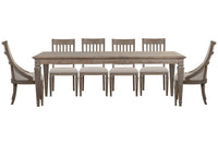 Magnussen Home Lancaster Dovetail Grey Extendable Rectangular Dining Table With 4 Side Chairs And 2 Arm Chairs