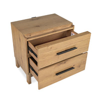 Magnussen Home Davenport Rustic Caramel Queen Panel Bed With 2 Nightstands
