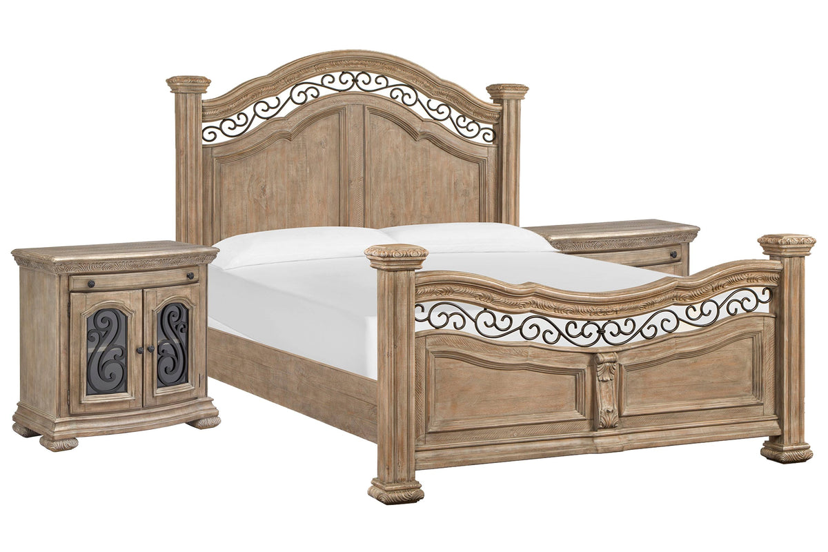 Magnussen Home Marisol Fawn Queen Panel Bed With 2 Bachelor Chests