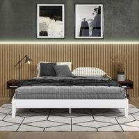 Nix Solid Wood King Platform Bed, White