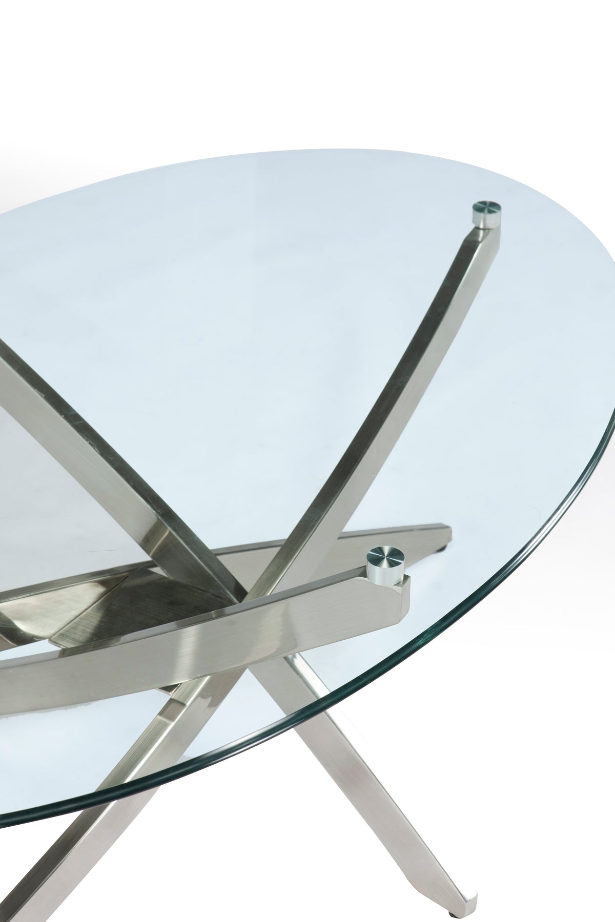 Magnussen Home Zila Brushed Nickel Round End Table