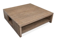 Magnussen Home Conway Spiced Brown Square Cocktail Table With Casters