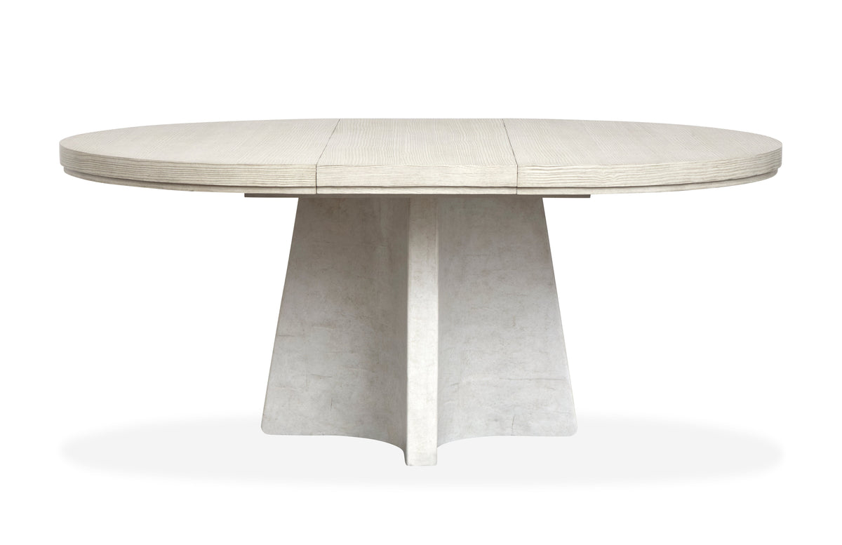 Magnussen Home Lorelei Misty Cloud Extendable 54" Round Dining Table With 2 Side Chairs And 2 Host Chairs