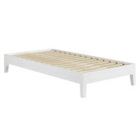 Nix White Solid Wood Platform Bed, Twin