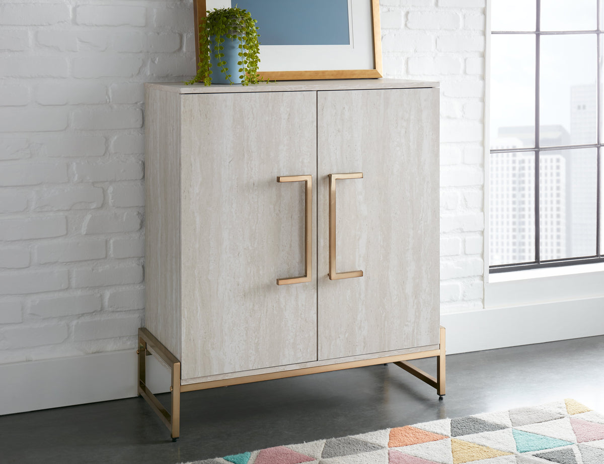 Larkin Faux Marble Wine Cabinet