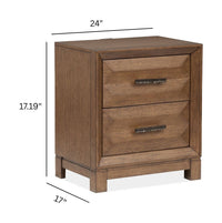 Magnussen Home Callisto Bourbon Brown Queen Upholstered Panel Bed With 2 Nightstands
