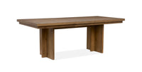 Magnussen Home Marcel Harvest Brown Extendable Trestle Dining Table With 2 Benches And Buffet