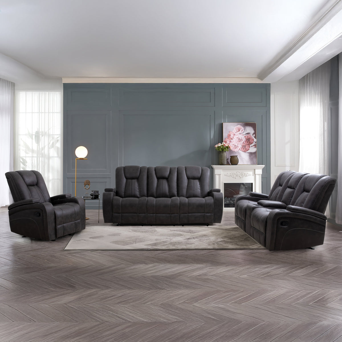 Marlow Charcoal Manual Recliner