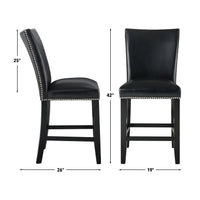 Camila 5PC Rectangle Counter Set Black Chair
