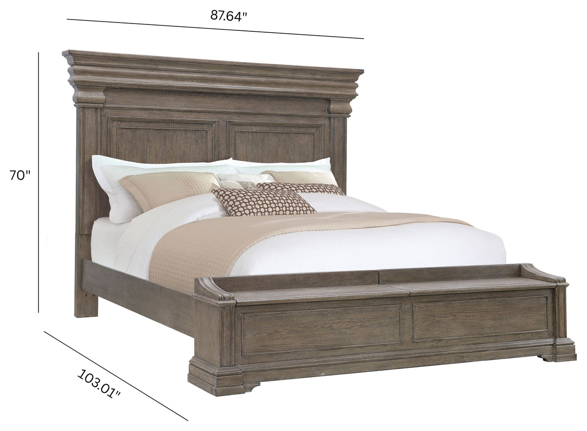 Pulaski Madison Ridge Natural Bark King Bed With Chest Footboard